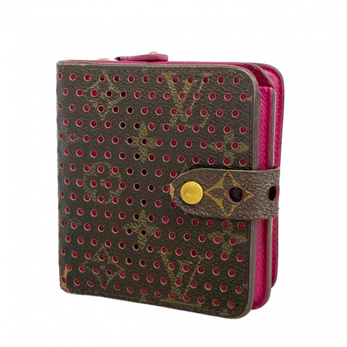 Louis Vuitton Wallet Monogram Perfo Zip M95188 Fuchsia 805442