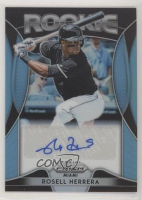 2019 Panini Prizm Rookie Carolina Blue 81/100 Rosell Herrera #RA-RH Auto RC nd3
