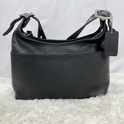 Old Coach Shoulder Bag Leather Black Shoulder Vintage 9136 COACH
