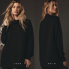 Varley Black Modena Longline Sweat Sz XS Doublesoft Athleisure Athletic Capsule