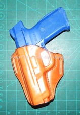 Bianchi 25045 Remedy LH Leather 2 Slot Belt Holster S&W 4" M&P 9 40 45 Ruger SR9