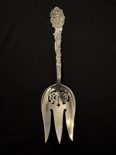 Gorham Versailles Sterling Silver Pierced Salad Serving Fork 8 1/2” RARE!
