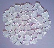 Sea glass, man-made, frosty, mosaic, tumbled smooth, 50 pieces 1 lb. Free S/H