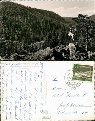 Ansichtskarte Hof (Saale) Hirschensprung über dem Höllental 1962