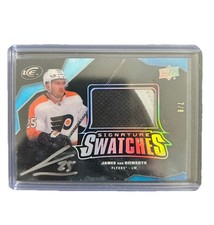 JAMES VAN RIEMSDYK SIGNATURE SWATCHES /8 - 22-23 UD Ice - Philadelphia Flyers