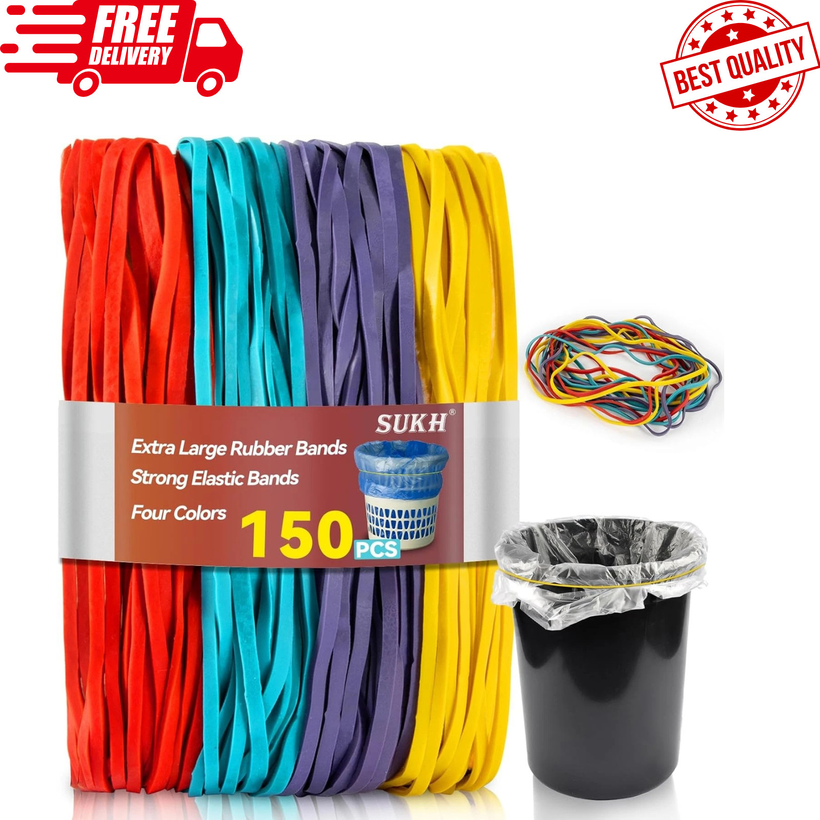 -150pcs Extra Large Rubber Bands For Home Kitchen Office