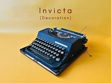 Typewriter Invicta for Decoration Black 1950 Manual Typewriter QZERTY Retro Gift thumbnail