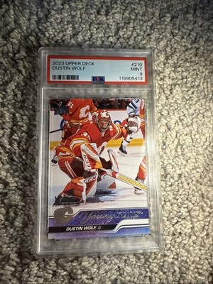 2023-24 Upper Deck Series 1 - Young Guns Dustin Wolf #210 (RC) PSA 9