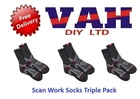SCAN WORK SOCKS triple pack  UK 6-12 (EU 39-47)