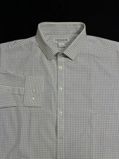 Mizzen Main Dress Shirt White Check Spread Collar Long Sleeve Men s L .Nice.