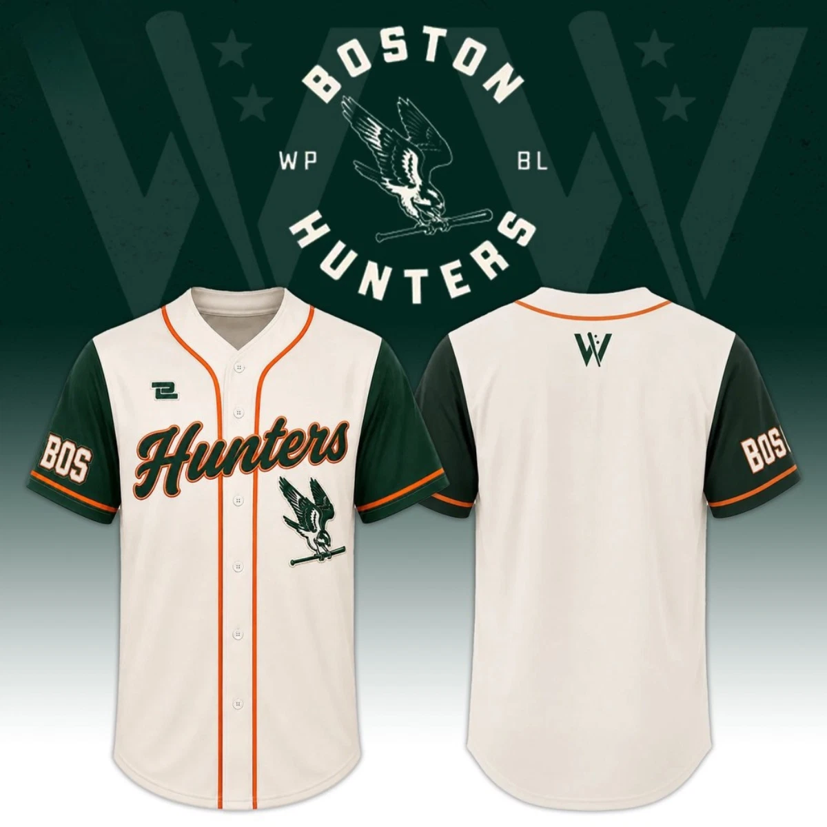 2026 Boston Hunters WPBL Home/Away Button-Up Baseball Jersey