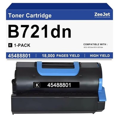 OKI Data Compatible Toner Cartridge for 45488801 B721dn B731dn Black 1 Pack