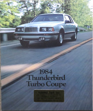 Brochure depliant Ford Thunderbird Turbo Coupe USA 1984, 10 pagine