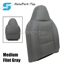 Driver Top Perf Leather Seat Cover Med Flint Gray For 2001 Ford F250 F350 Lariat