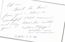 1960's -Tom Meyer- Signed/Autograph/Auto Postcard Wisconsin Badgers MLB