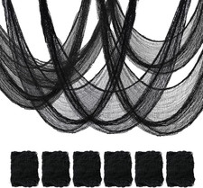 6 Pack Black Halloween Creepy Cloth 30 X 72 Inch , Halloween Gauze, Creepy Gauz