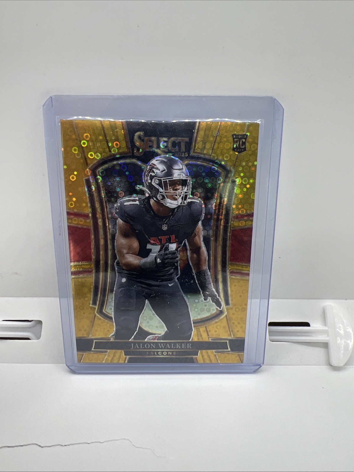 Select 2025 Jalon Walker #146 Atlanta Falcons  Gold Disco Prizm RC 1/10 SSP!