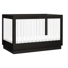 Babyletto Harlow 3-in-1 Convertible Crib, White with Grey Acrylic NEW