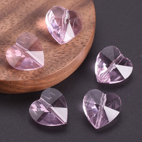 10pcs 14mm Heart Shape Faceted Crystal Glass Loose Beads For Jewelry Making Lot - Picture 23 of 24