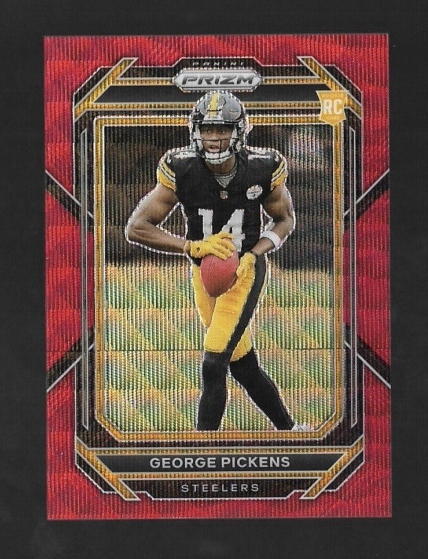 2022 Prizm Football #329 George Pickens - Red Wave /149 - Rookie