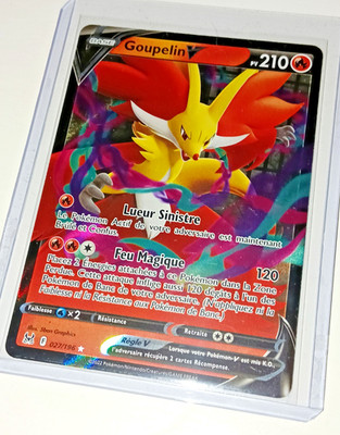 Pokemon Karte Goupelin-V DE NEU GOLD 027/196 FA V EB11 Verlorener Ursprung