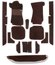 Teppichsatz Teppich für Mercedes W114 W115 Limousine Gummi Absatzschoner Braun.