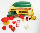 Vintage 1972 Fisher Price Play Family Camper #994 w/ Ladder & Boat 90% Complete