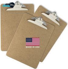 Recycled Wood Clipboard Letter Size 9 X 12.5 with 6 Clip 3 Pack 83133 