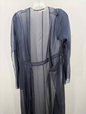 Pre-Owned Halston Heritage Navy Size 8 Wrap Maxi Long Sleeve Dress