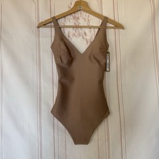 NWT SKIMS CS BODY UNLINED PLUNGE THONG BODYSUIT in Sienna Size M 92