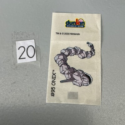 #95 Onix Dunkin Bubble Gum 2000 Pokemon Sticker Nintendo