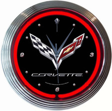Corvette C7 Garage Neon Clock 15x15 Corvette C7 Garage Neon Clock 15x15