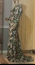 ASOS Floral Embroidered Backless Maxi Dress Tie Long Sleeve US 2