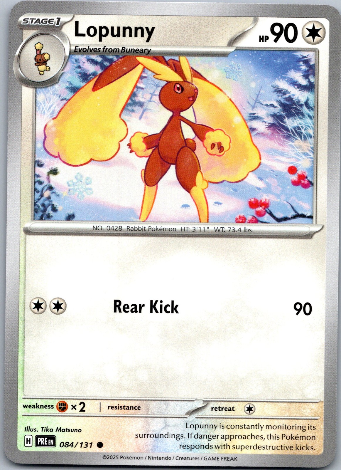 Lopunny Normal SV: Prismatic Evolutions 084/131 NM