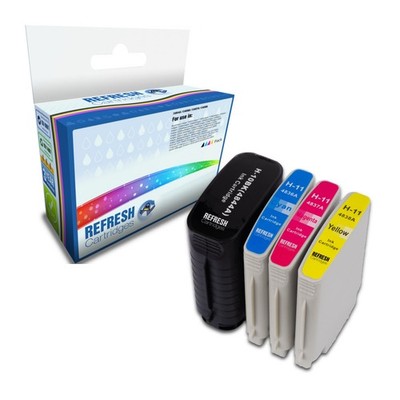 Refresh Patronen Full Set 4er Pack #10/#11 Tinte kompatibel mit HP Druckern