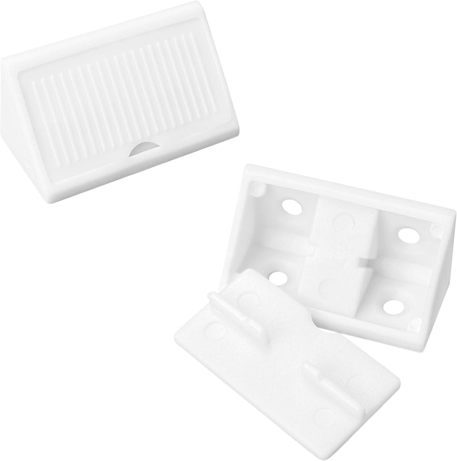 50 PCS 90 Degree Plastic Corner Braces,Plastic Corner Angle Shelf Brackets for