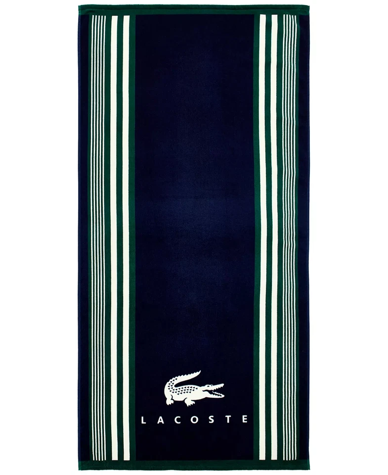 Toalha de praia original Lacoste grande 100% algodão nova 36x72” - Imagem 4 de 4