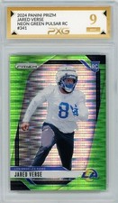 2024 Panini Prizm JARED VERSE Neon Green Pulsar RC #341 Graded PXG 9 Mint