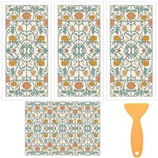 3 Sheets Rub on Transfer for Furniture and Crafts Flower Pattern Ethnic Style 2