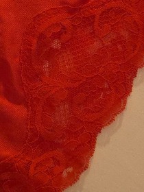 Vtg S Sears Isnt It Divine Half Slip Skirt Red Lace Union USA Nylon Lingerie