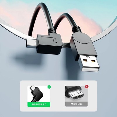 Mini USB Cable, 90 Degree USB 2.0 a to Mini B USB Cable,Right Angle USB 2.0 A