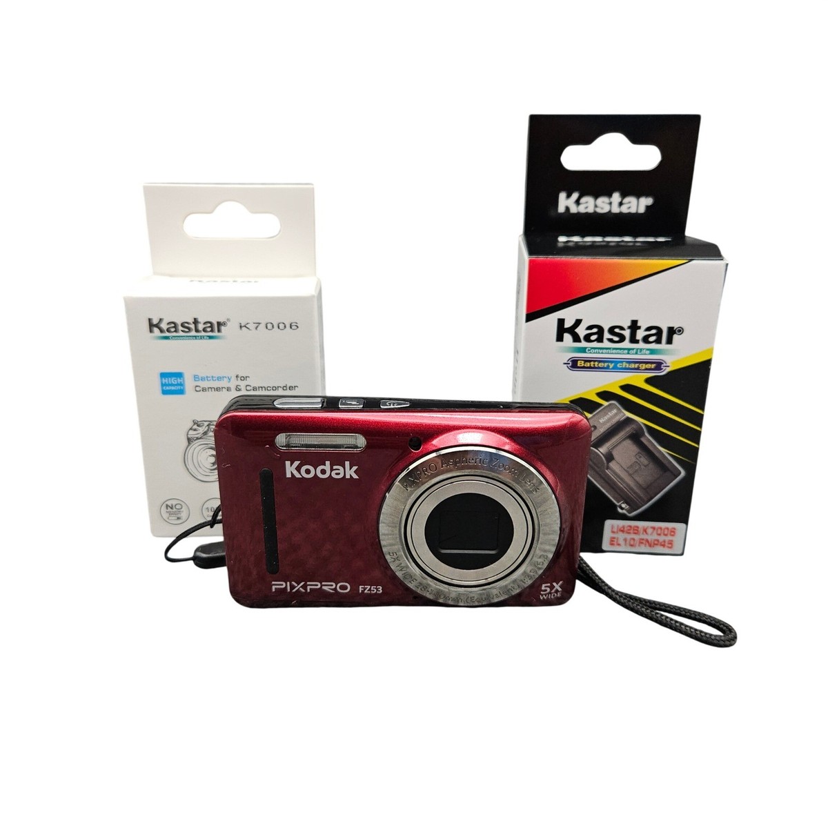 Kodak PIXPRO FZ53 Red Digital Camera 16MP Point and Shoot Bundle