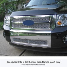 For 2008-2012 Ford Escape Stainless Steel Chrome Mesh Grille Insert Combo For 2008-2012 Ford Escape Stainless Steel Chrome Mesh Grille Insert Combo
