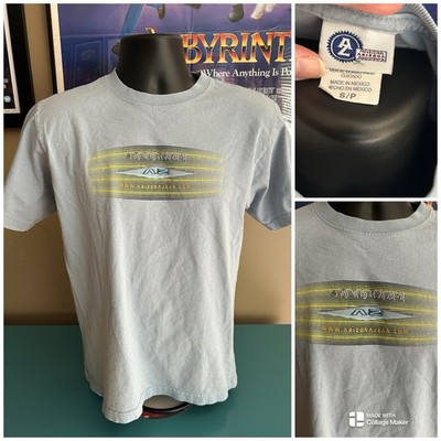 Vintage Y2K Arizona Jeans S T-Shirt Stripe www.arizonajean.com Logo 90s READ