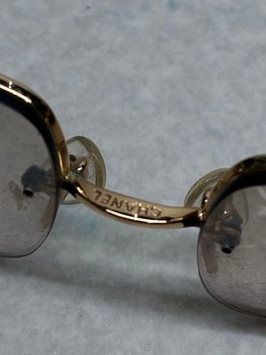CHANEL Sunglasses Gold Brown 4104-B Women's CC Mark Logo