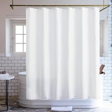 Extra Long Fabric Shower Curtain Liner with 6 Magnets,72 x 84 inch Waterproof...