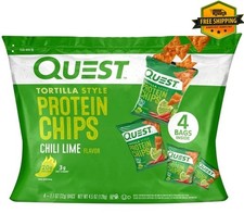 Quest Chili Lime Tortilla-Style Protein Chips, 1.1 oz Pack of 4 Bags