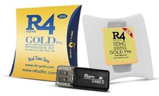 2025 R4 SDHC Gold Pro Card Dual Core Revolution Cartridge + USB Adapter & 16