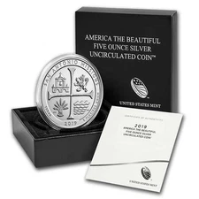 2019-P 5 oz Silver ATB San Antonio Missions, TX (w/Box & COA)