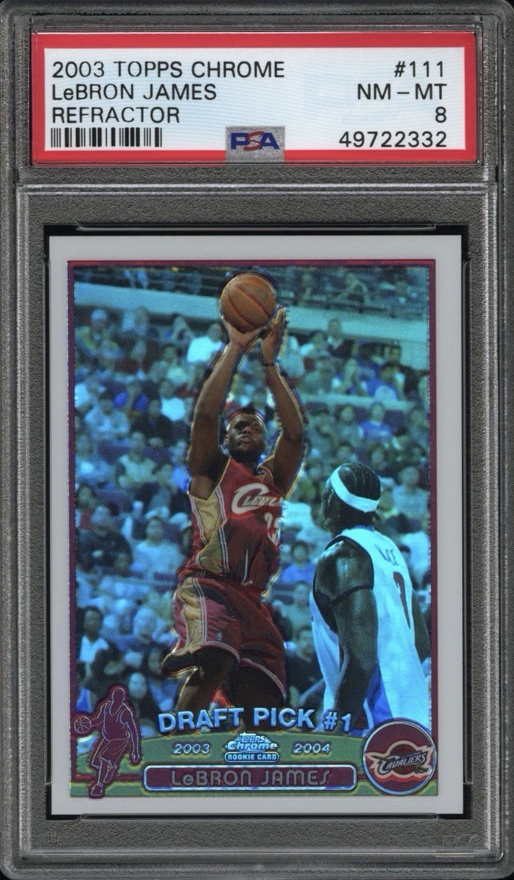 2003-04 Topps Chrome LeBron James #111 Refractor Rookie RC PSA 8